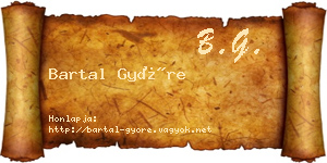 Bartal Györe névjegykártya